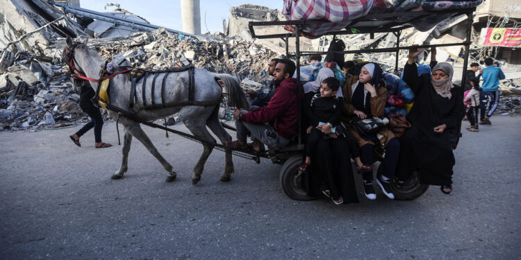 Palestinians in southern Gaza return home as truce begins |  Israelo-Palestinian conflict