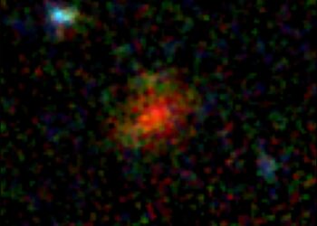 Ghostly dusty galaxy reappears in James Webb Space Telescope image