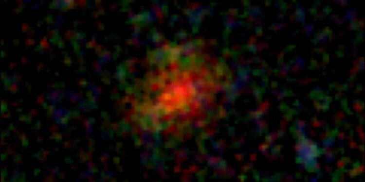 Ghostly dusty galaxy reappears in James Webb Space Telescope image