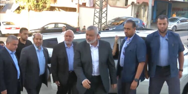 Haniyeh in Cairo to discuss a ceasefire in Gaza