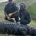 A gigantic alligator captured in a shopping center