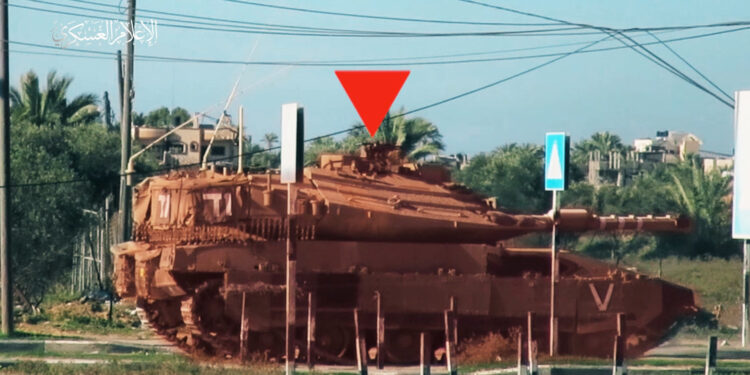 Watch.. A Qassam shell destroys an Israeli tank in the middle of the Gaza Strip