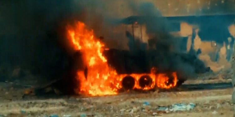 Watch… Al-Qassam fighters destroy a number of occupation vehicles and set them on fire |  Programs