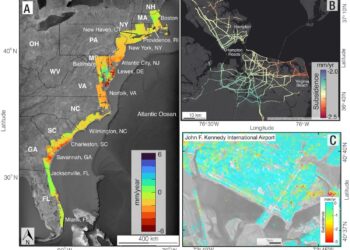 From New York to Washington and beyond, East Coast cities are sinking