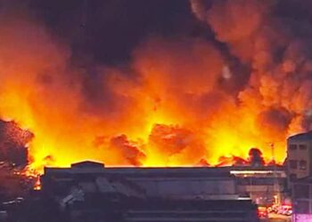 Huge fire rages near Newark Airport