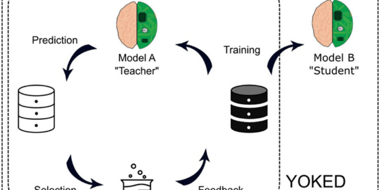 Machine learning models teach each other to identify molecular properties