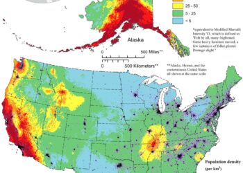 New map shows where devastating earthquakes are most likely to occur in the United States