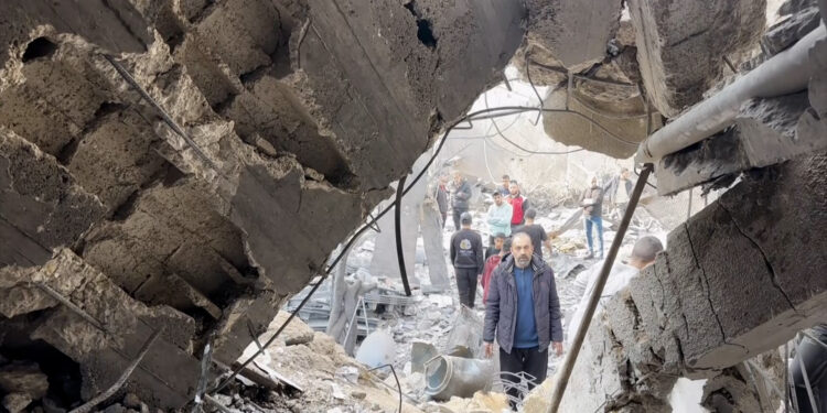 Occupation aircraft leveled a residential square in Nuseirat