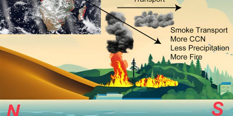 Perennial forest fires in Africa fueled by aerosol reactions