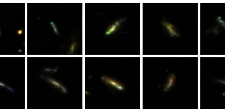 The Webb data suggest that many ancient galaxies were long and thin, not disk-shaped or spherical.