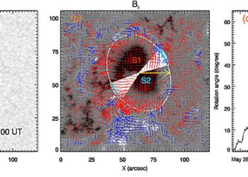 The decay of a pair of sunspots elucidates the properties of nearby moving magnetic features