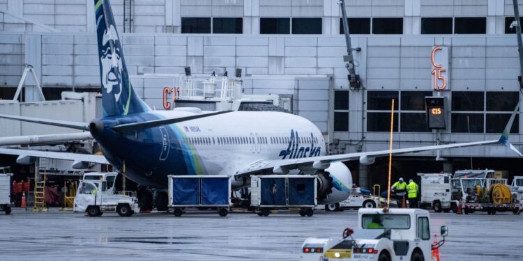 Torn door of Alaska Airlines Boeing 737 found