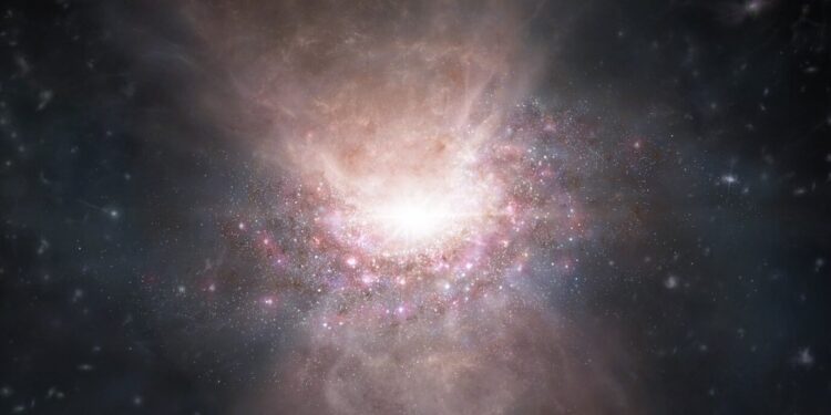 ALMA spots the shadow of a molecular flow from a quasar when the universe was less than a billion years old