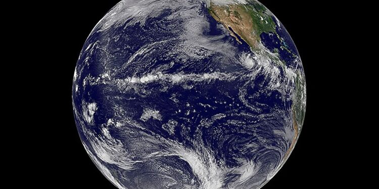 Geoscientists discover that the Pacific plate is marked by large underwater faults that are tearing it apart