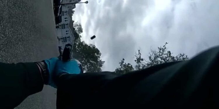 ON VIDEO |  An acorn falls on his car, an American police officer opens fire