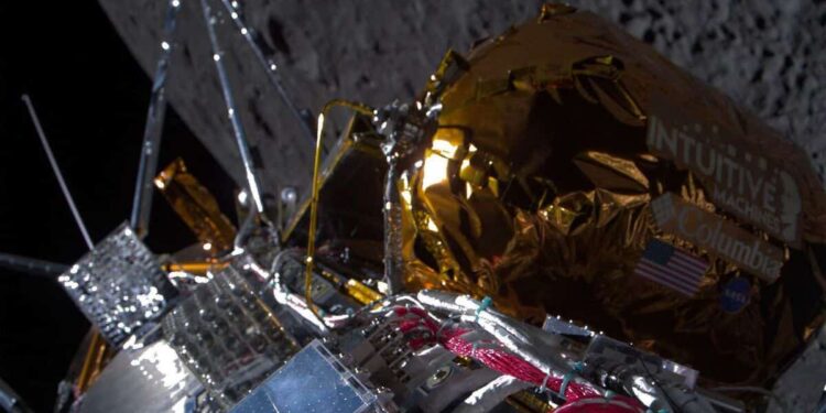 The American lunar probe Odysseus probably landed on its side