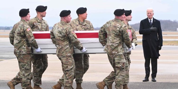 The remains of American soldiers killed in Jordan return to the United States