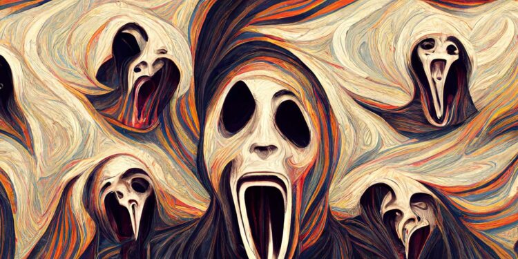 he sees the half-melted faces