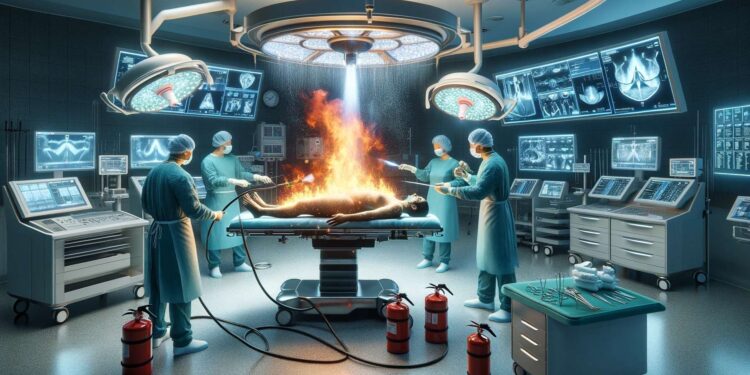rare case of a man who catches fire during a surgical operation!