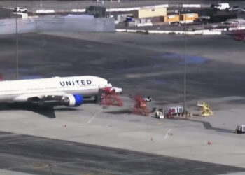 A Boeing passenger plane made an emergency landing after one of its tires collapsed