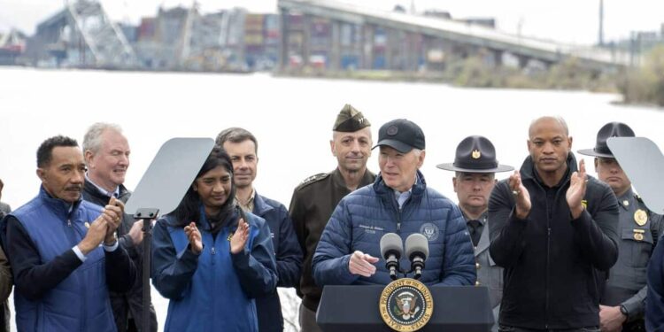 In Baltimore, Biden promises to quickly rebuild the bridge