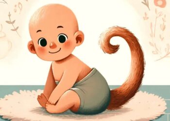 he is born with a real tail!