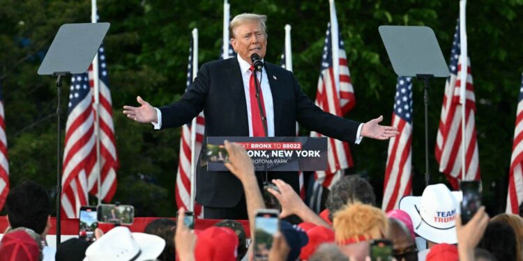 Donald Trump is expected on Thursday for a rare rally in the Bronx