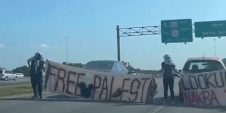 Pro-Palestine protesters block access to Walt Disney World