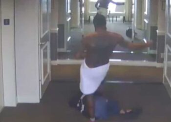 Puff Daddy filmed beating his partner