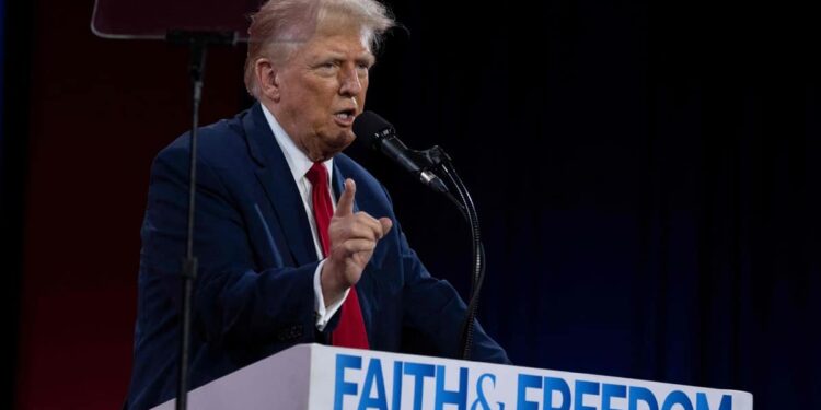 Trump calls on evangelicals to vote for him to protect religious freedom
