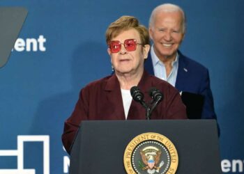 Biden on stage with Elton John to celebrate LGBTQ+ movement
