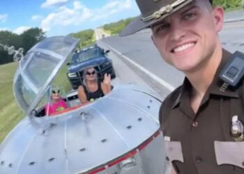 Police intercept vehicle that looks like a UFO