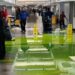 Strange leak: Neon green liquid leaks from ceiling at Miami airport