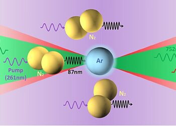 A mechanism that transfers energy from nitrogen to argon enables a cascading bidirectional laser effect in atmospheric air