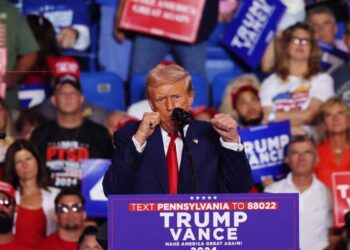 Donald Trump goes full throttle on climate disinformation, facing Kamala Harris