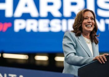 Harris, eyes set on the future, accepts his party’s nomination