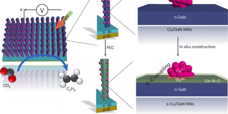 In a step toward solar fuels, a sustainable artificial photosynthesis plant chains two carbons together