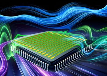 Nanostructures enable on-chip mixer of electronic frequencies and light waves