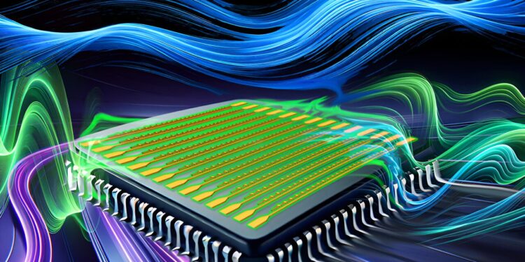 Nanostructures enable on-chip mixer of electronic frequencies and light waves