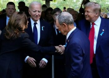 ‘Unity’ displayed between Harris, Trump and Biden on 9/11 anniversary