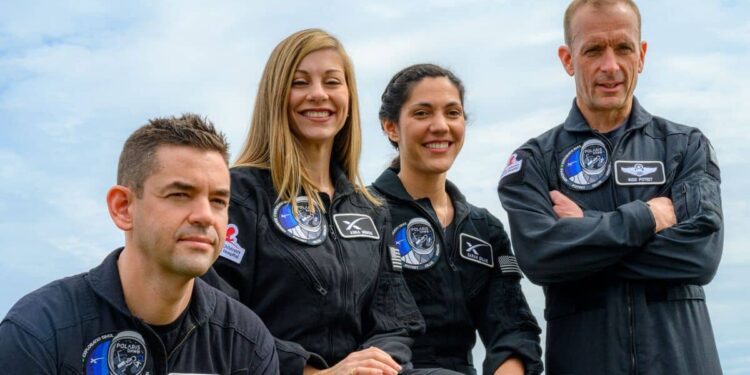 Who are the passengers of SpaceX’s first private spacewalk?