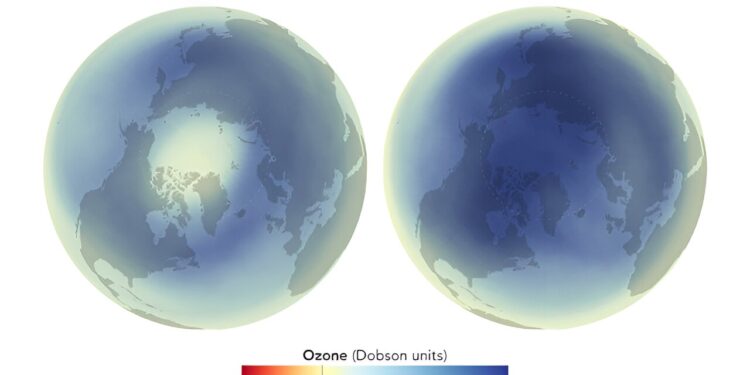 Arctic ozone reaches record level, a positive measure for the climate