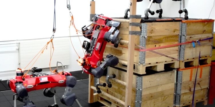 Engineers teach a quadruped robot to climb standard ladders