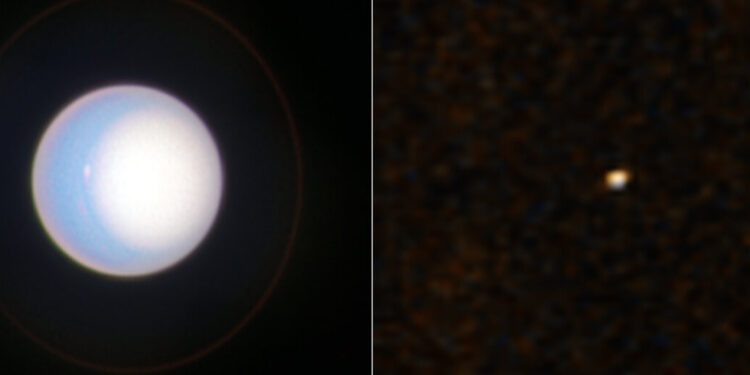 Hubble and New Horizons offer dual perspectives on Uranus to inform exoplanet research