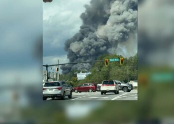 IN PICTURES | Fire at chemical plant creates huge plume of smoke, forces evacuations in Georgia