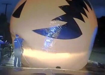 ON VIDEO | A giant inflatable pumpkin causes a stir in an Ohio village