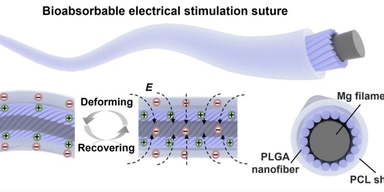 Stitches with internally produced electrical charge accelerate wound healing in rats