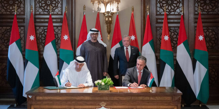 The UAE and Jordan conclude a comprehensive economic partnership to enhance cooperation and develop trade economy