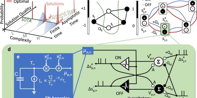 The neuromorphic system uses quantum effects to find optimal solutions to complex problems