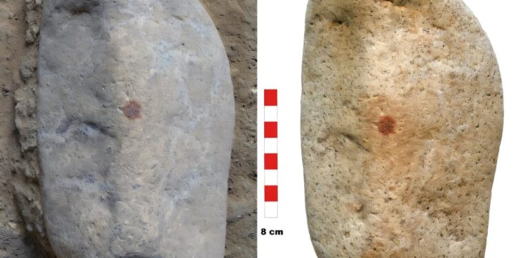A red point, a 43,000 -year -old digital imprint and a stone out of words – potential evidence of Neanderthal Pareidolia